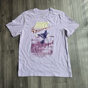 Nike Air T-Shirt Lilac Purple  Graphic With Logo Womens Size Medium